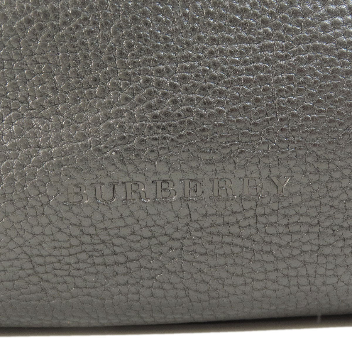 Burberry Tote Bag Leather Black Logo Women Used Authentic