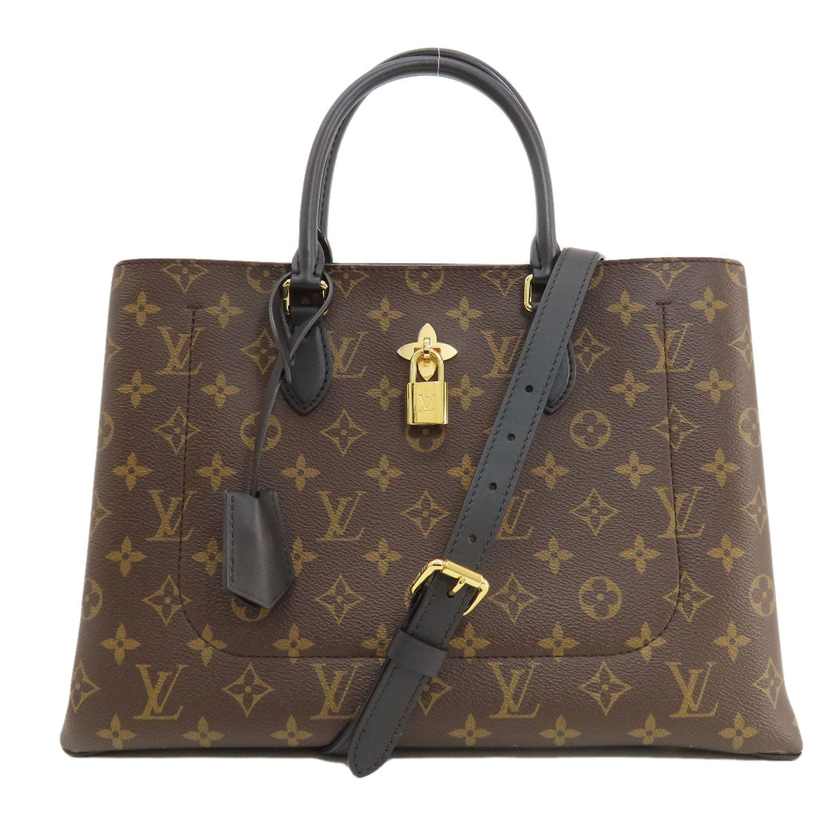 Louis Vuitton Tote Bag M43550 Monogram Canvas Brown Flower Tote Monogram Women Used Authentic