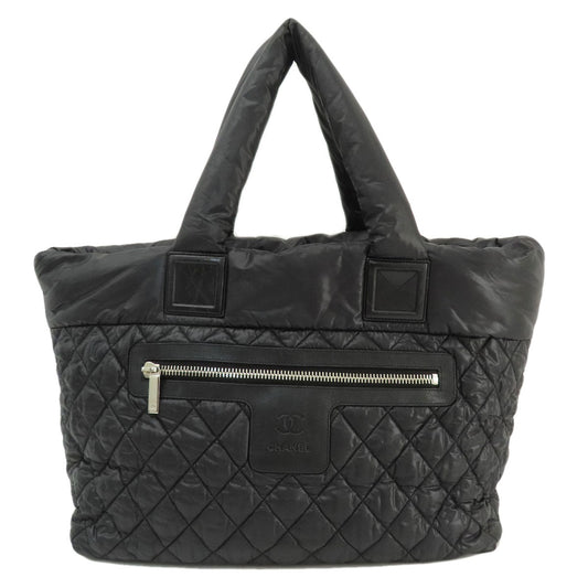 Chanel Tote Bag Nylon Black Cococoon Silver Metal