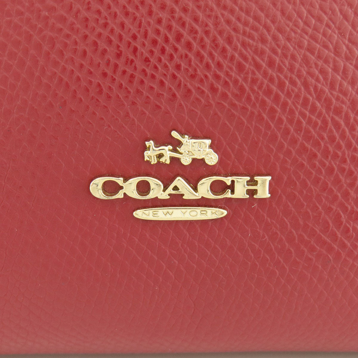 Coach Tote Bag 36455 Leather Red Logo Women Used Authentic