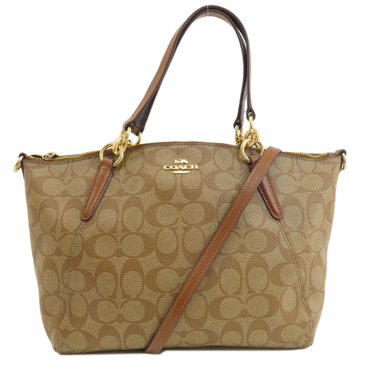 Coach Handbag F28989 Pvc Brown Signature 2 Way