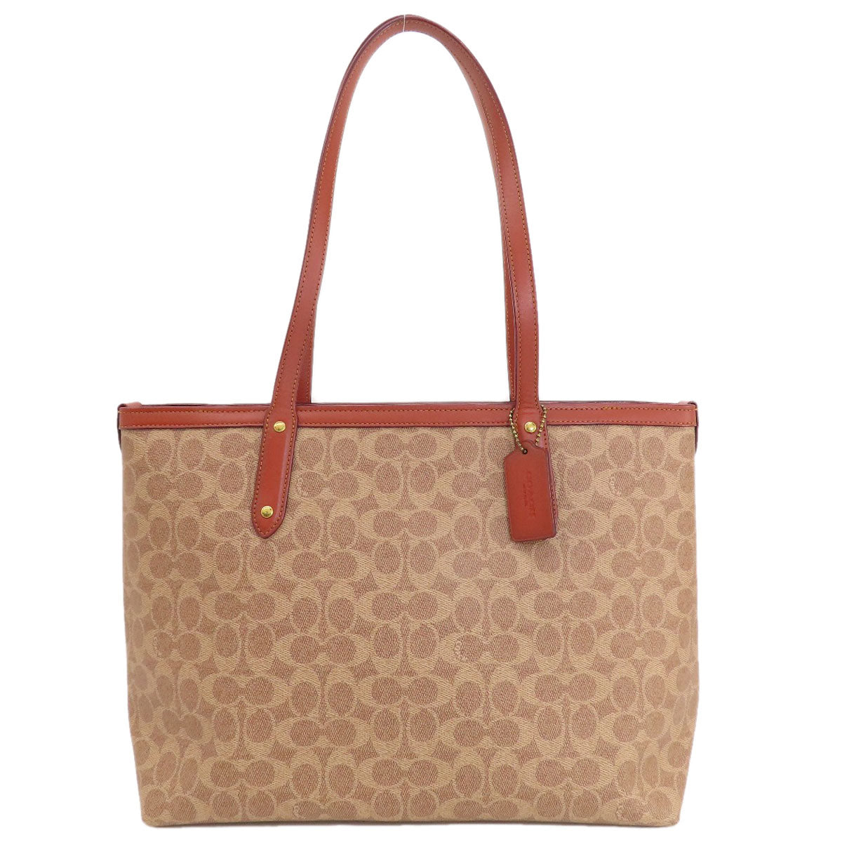 Coach Tote Bag 69422 Pvc Brown Central Tote With Zip Signature