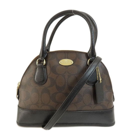 Coach Handbag F34083 Pvc Brown Signature 2 Way