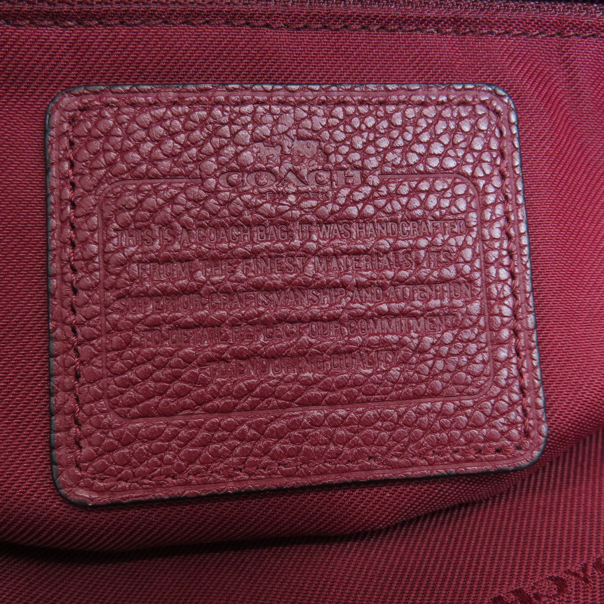 Coach Handbag 34340 Leather Red 2 Way Women Used Authentic