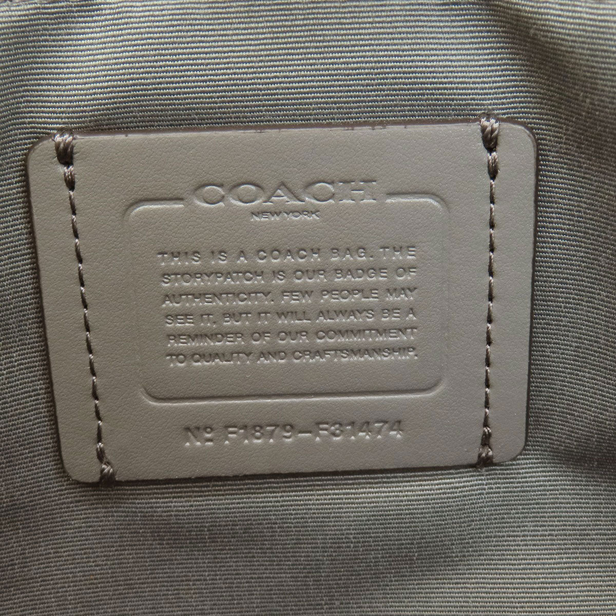 Coach Tote Bag F31474 Pvc Gray Logo Metal Women Used Authentic