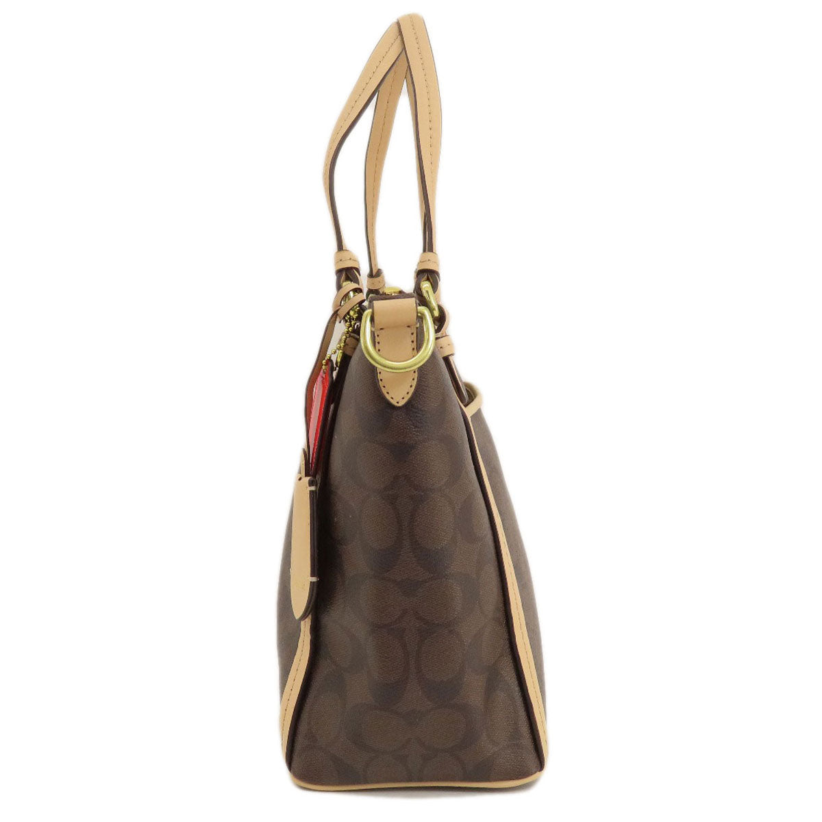 Coach Tote Bag F28366 Pvc Brown Signature 2 Way