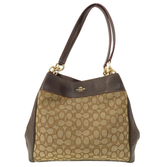 Coach Tote Bag F57612 Canvas Brown Signature