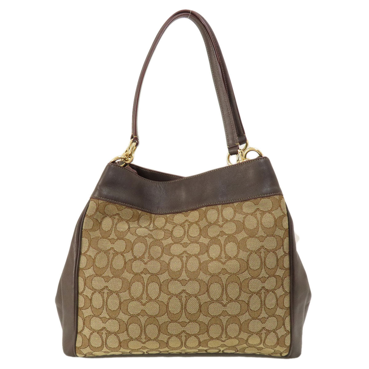 Coach Tote Bag F57612 Canvas Brown Signature