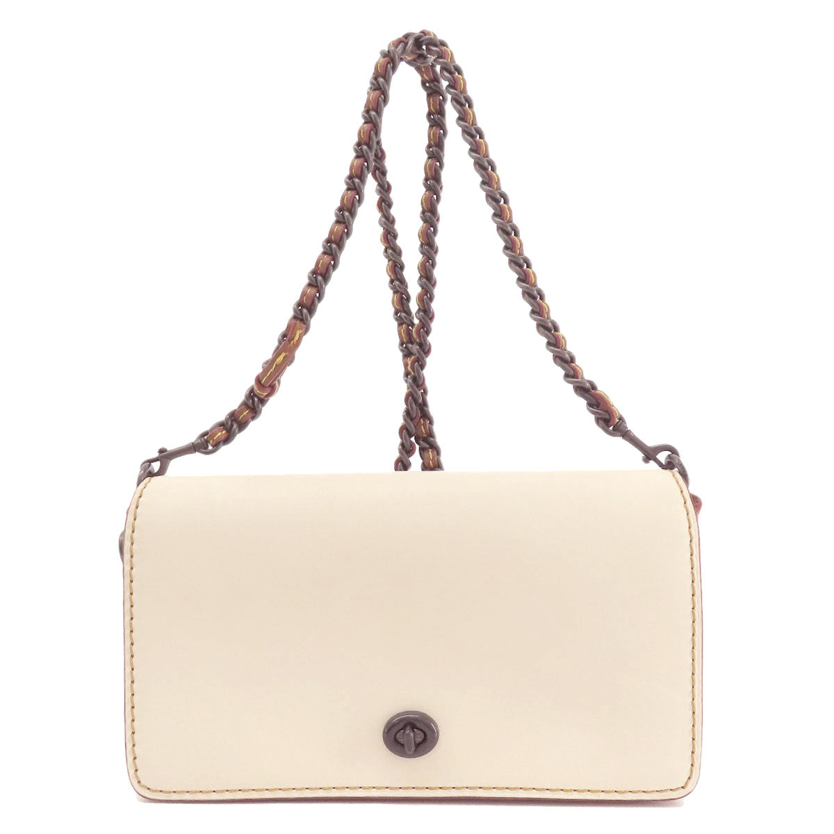 Coach Shoulder Bag 55149 Leather White Dinky Crossbody