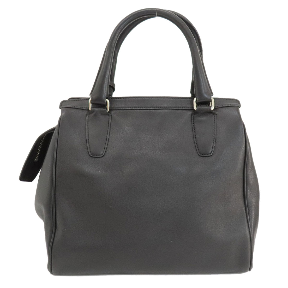 Coach Tote Bag 26261 Leather Black Simple Design 2 Way