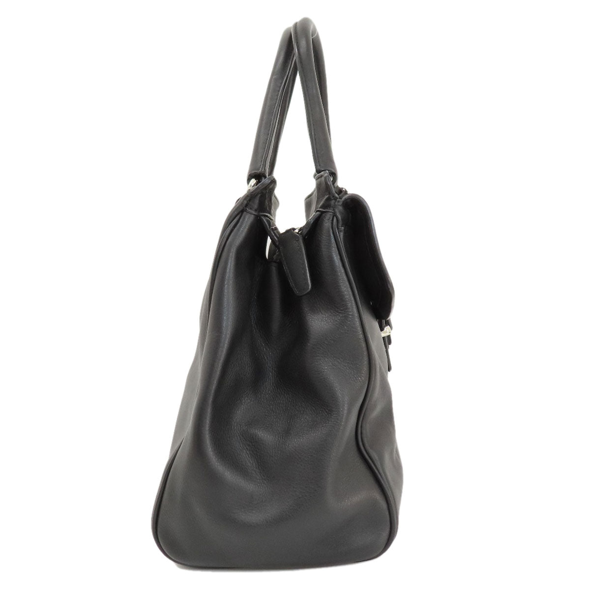 Coach Tote Bag 26261 Leather Black Simple Design 2 Way