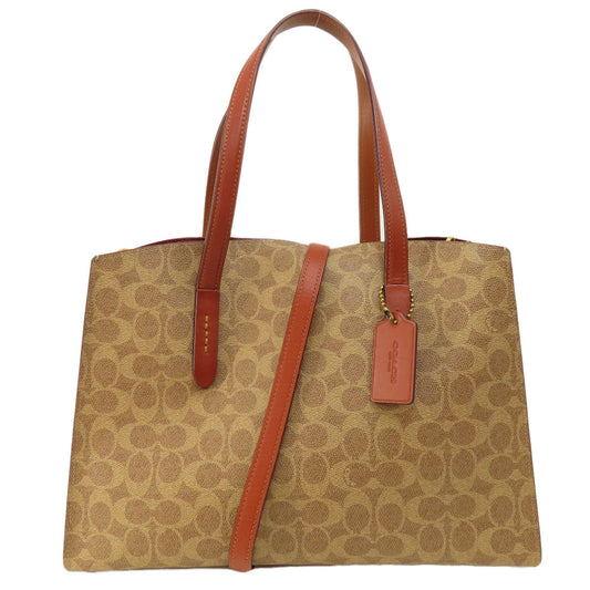 Coach Tote Bag 31210 Pvc Brown Signature 2 Way