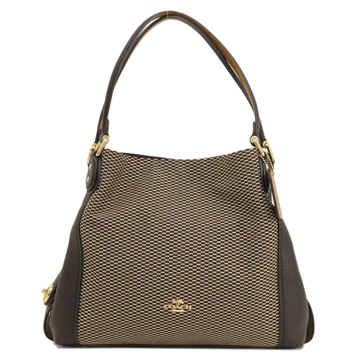 Coach Tote Bag 28895 Leather Brown Logo Metal