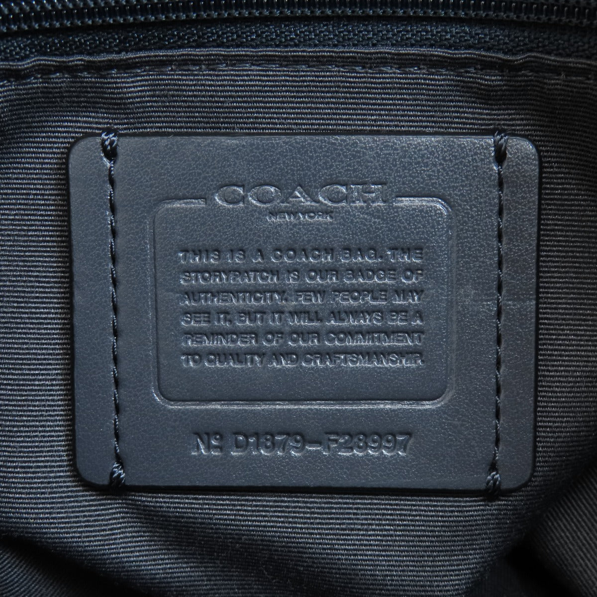 Coach Tote Bag F28997 Leather Navy Logo