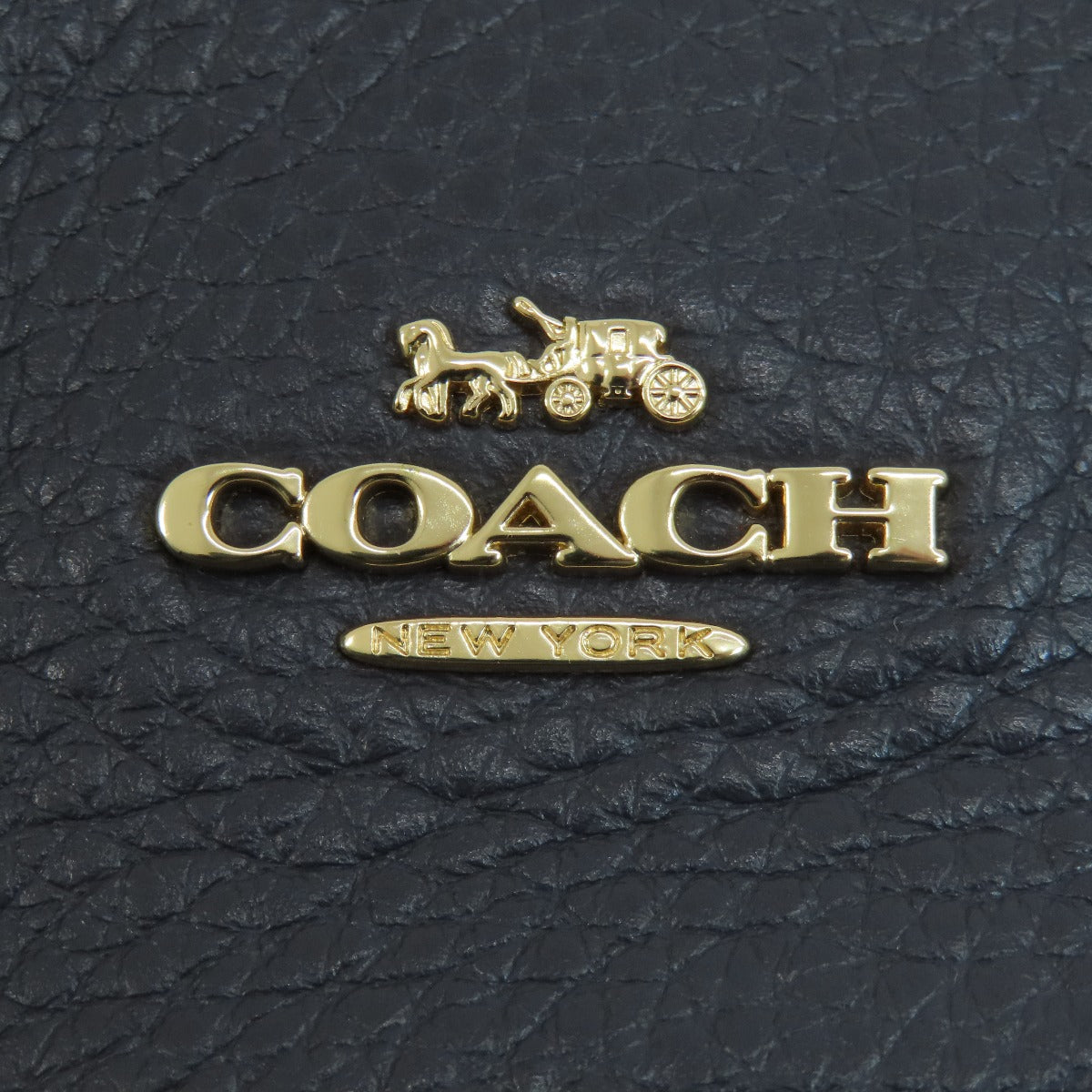 Coach Tote Bag F28997 Leather Navy Logo