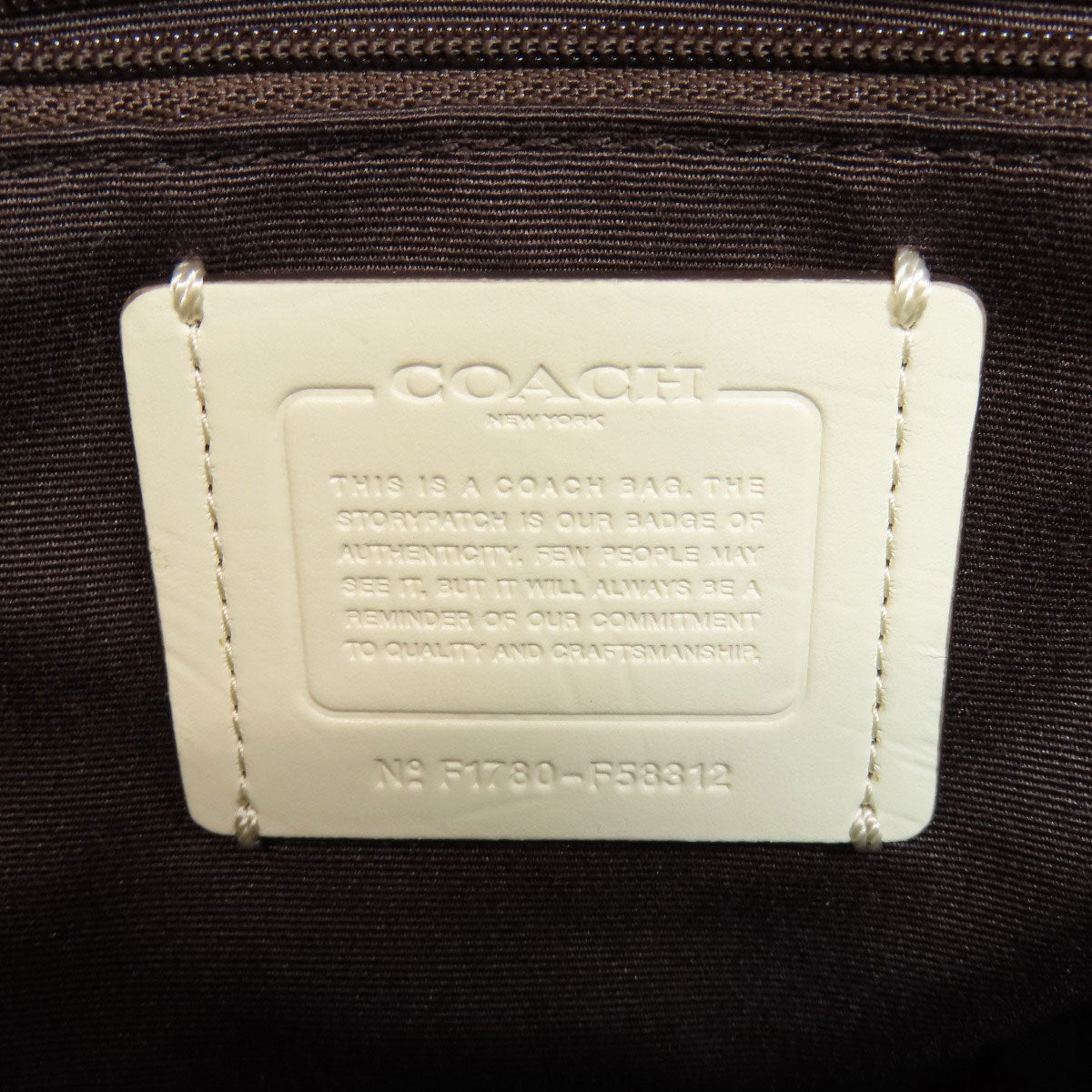 Coach Handbag Pvc Beige Signature 2 Way Women Used Authentic