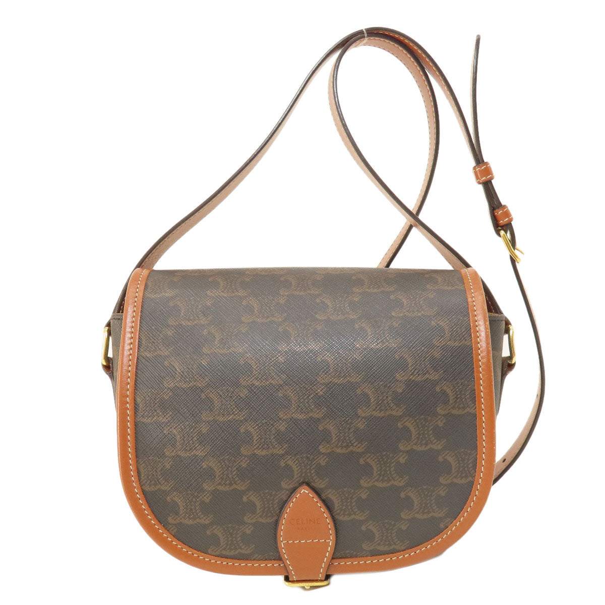 Celine Shoulder Bag Pvc Brown Macadam Pattern