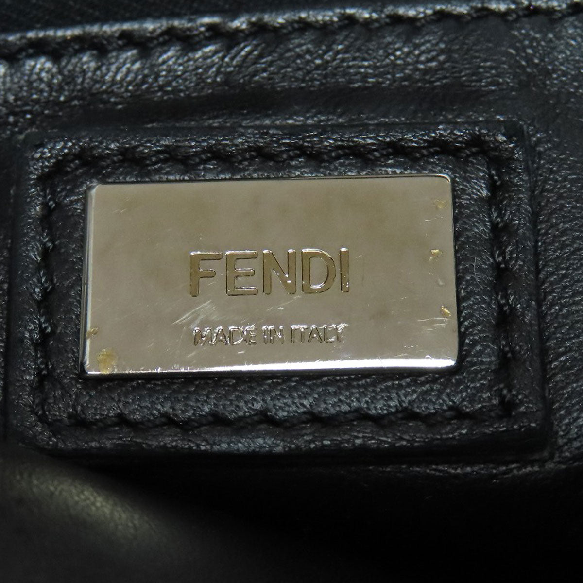 Fendi Handbag Leather Black Peekaboo Mini 2 Way Women Used Authentic