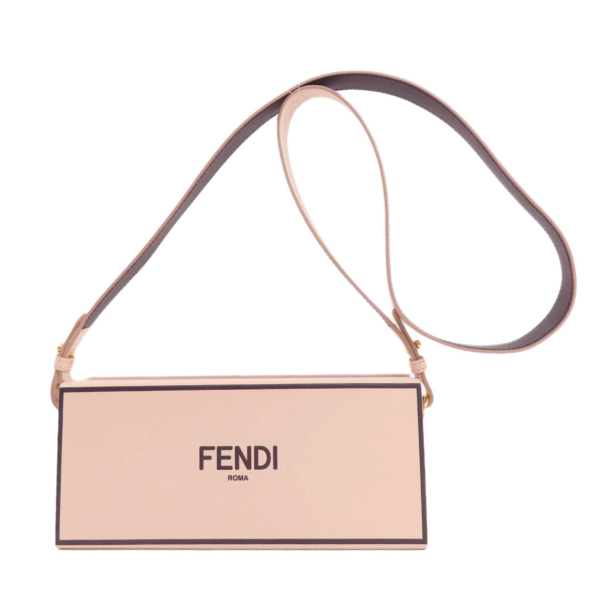 Fendi Shoulder Bag Calfskin Pink Logo Box Shoulder