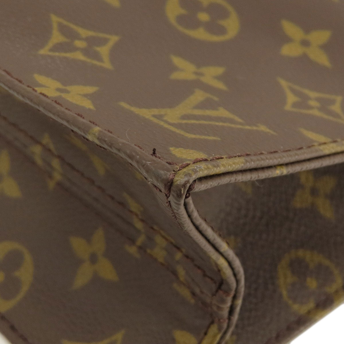 Louis Vuitton Tote Bag M51140 Monogram Canvas Brown Sac Plat Monogram Women Used Authentic