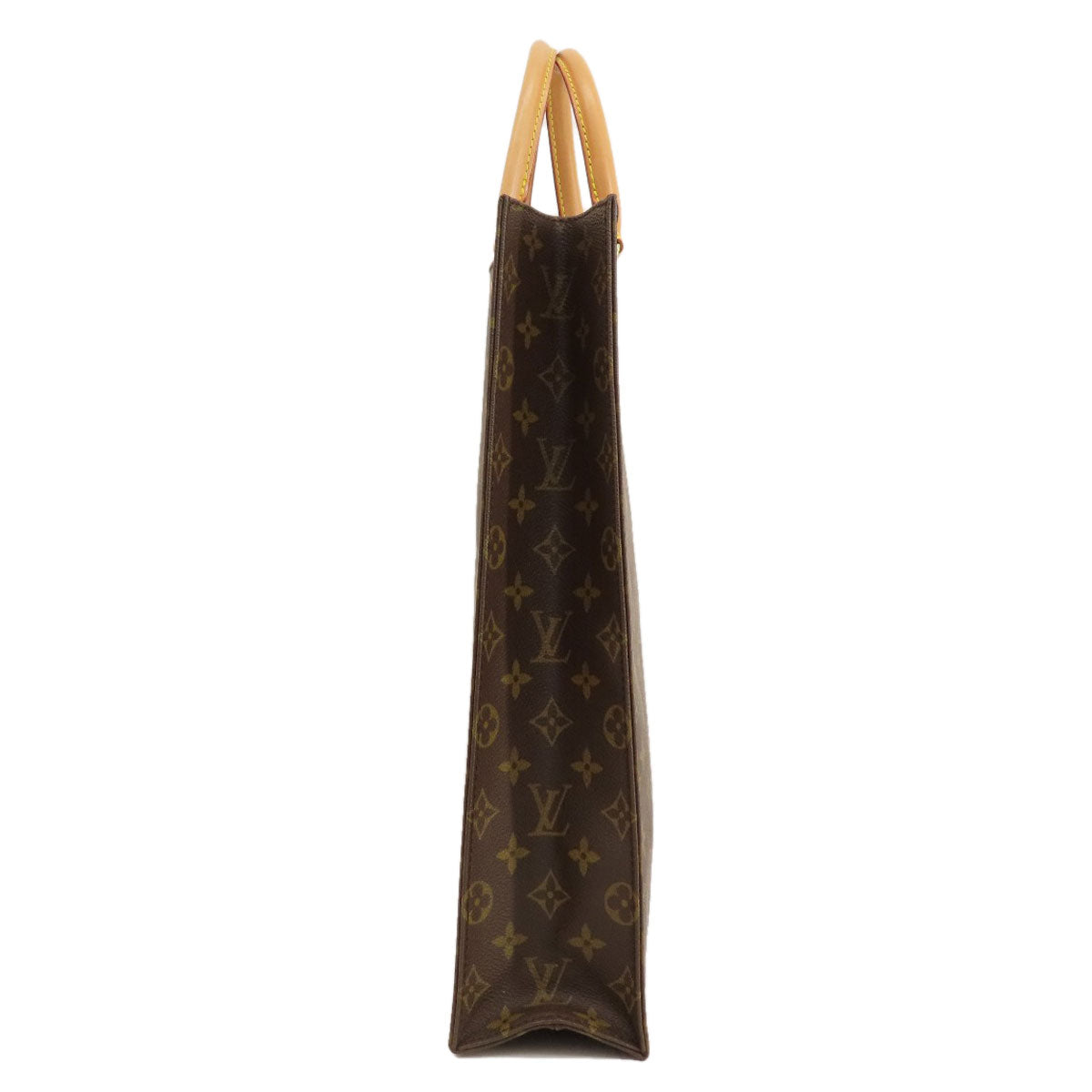 Louis Vuitton Tote Bag M51140 Monogram Canvas Brown Sac Plat Monogram Women Used Authentic