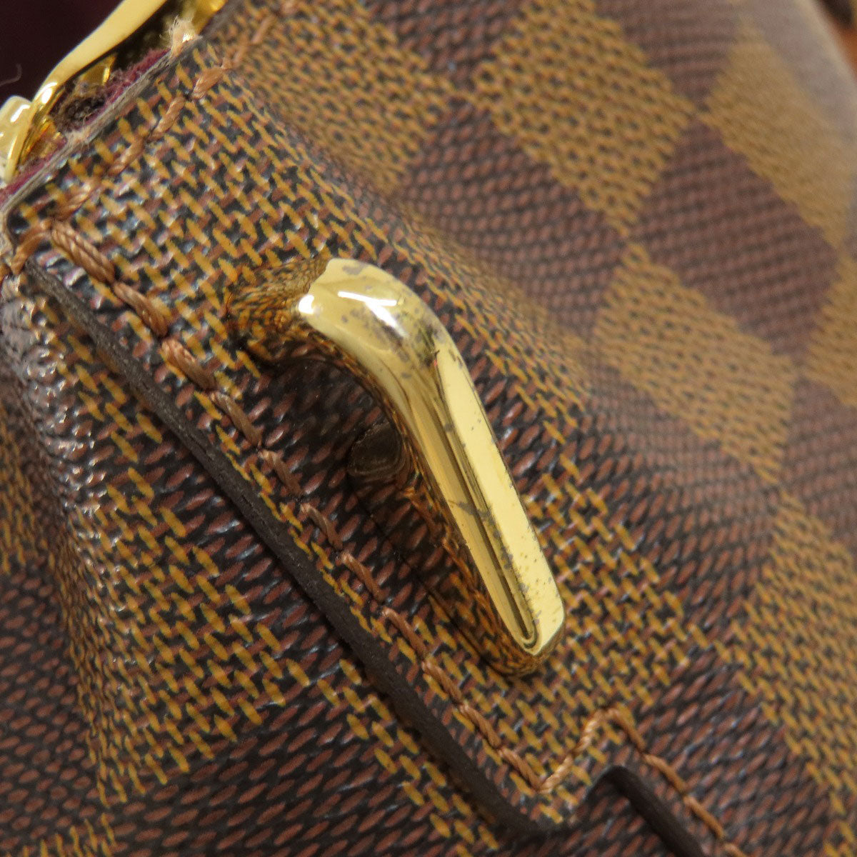 Louis Vuitton Tote Bag N63169 Damier Canvas Brown Belmont Damier Ebene Women Used Authentic