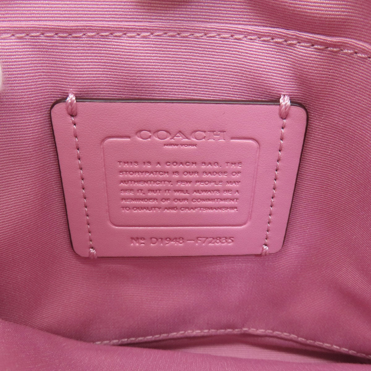 Coach Shoulder Bag F72835 Leather Pink Logo