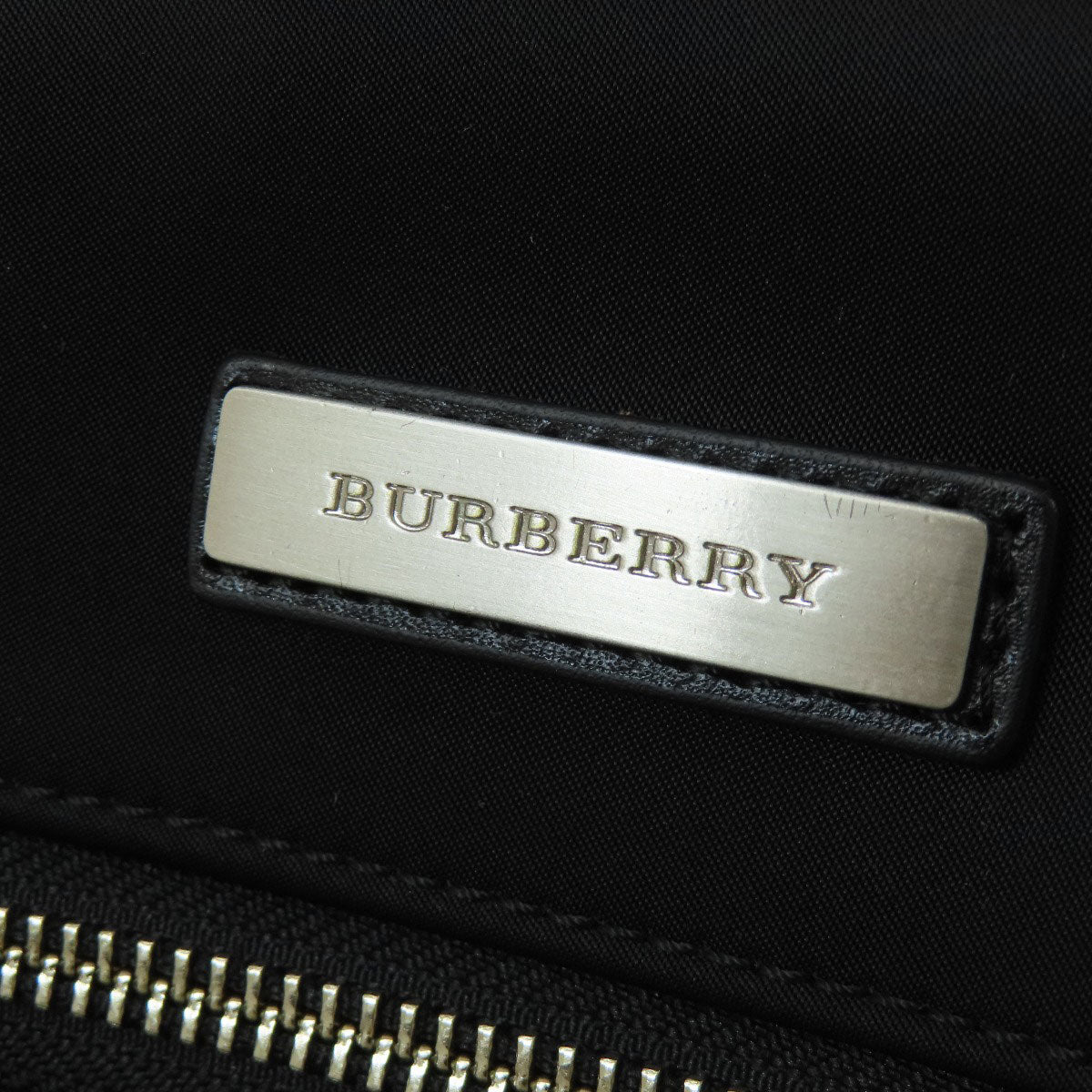 Burberry Shoulder Bag Nylon Black Logo Women Used Authentic