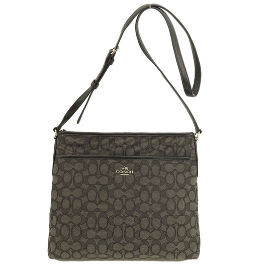 Coach Shoulder Bag F58285 Canvas, Leather Gray Long Shoulder Signature Women Used Authentic