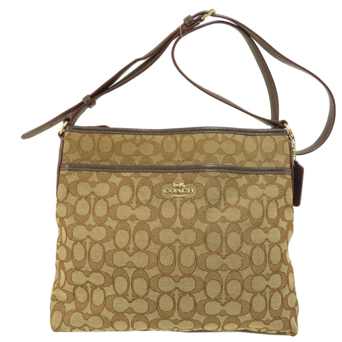 Coach Shoulder Bag F58285 Canvas Beige Signature