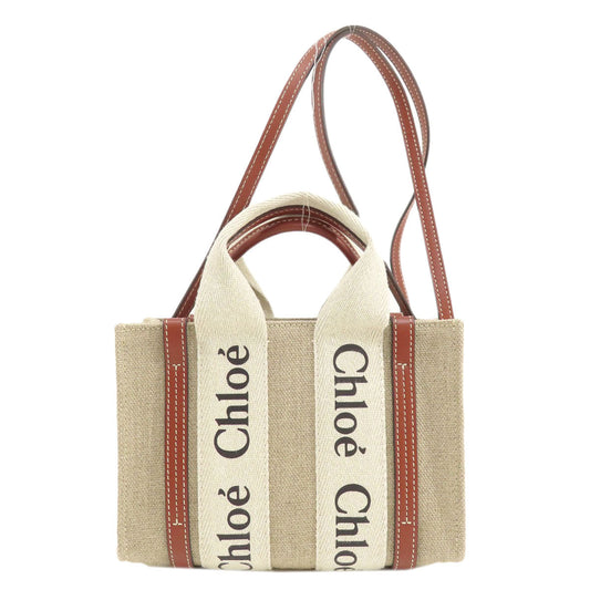 Chloe Shoulder Bag Canvas Multicolor Woody Mini 2 Way