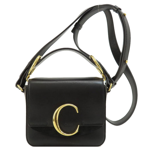 Chloe Shoulder Bag Leather Black Chloe C 2 Way