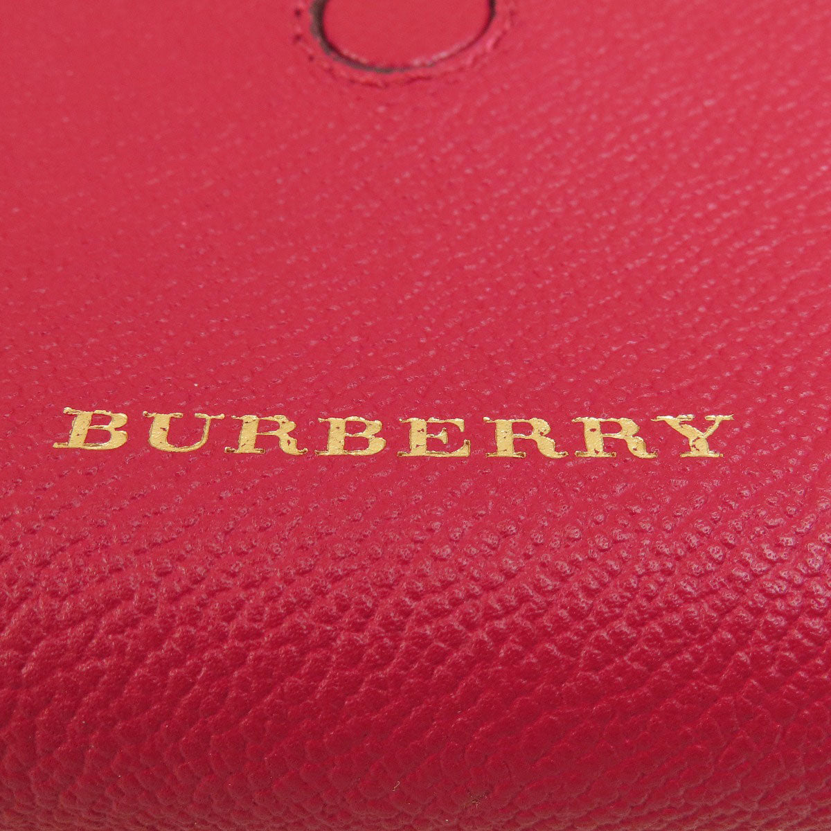 Burberry Tote Bag Leather Red Logo 2 Way Women Used Authentic