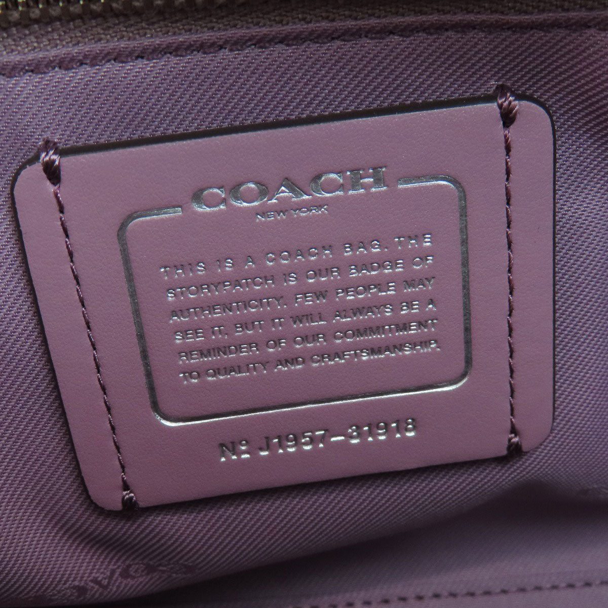 Coach Handbag 31918 Leather Purple Grace 2 Way Women Used Authentic