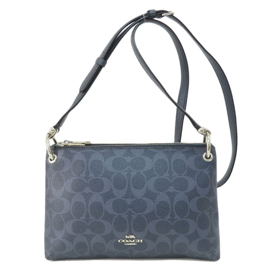 Coach Shoulder Bag 91511 Pvc Navy Logo