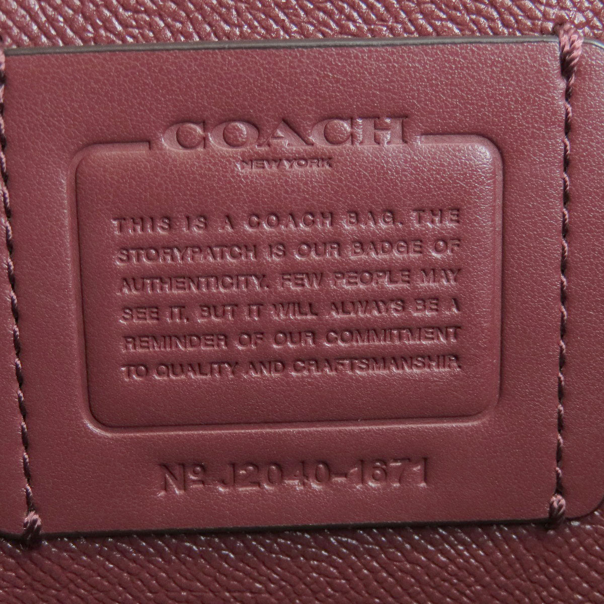 Coach Tote Bag 1671 Leather Red Logo Metal Women Used Authentic