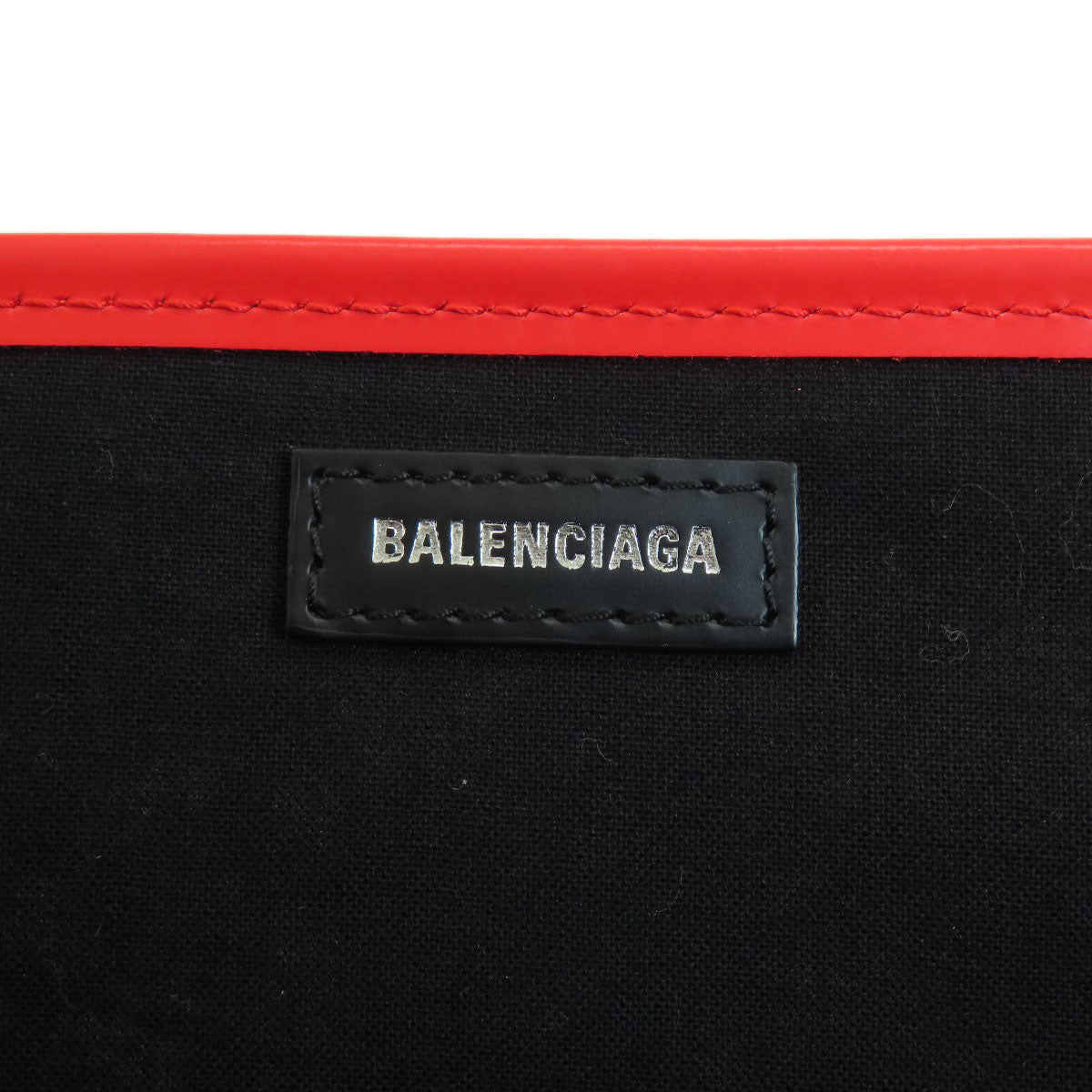 Balenciaga Handbag 329933 Canvas Red Navy Cabas Flower Motif Women Used Authentic