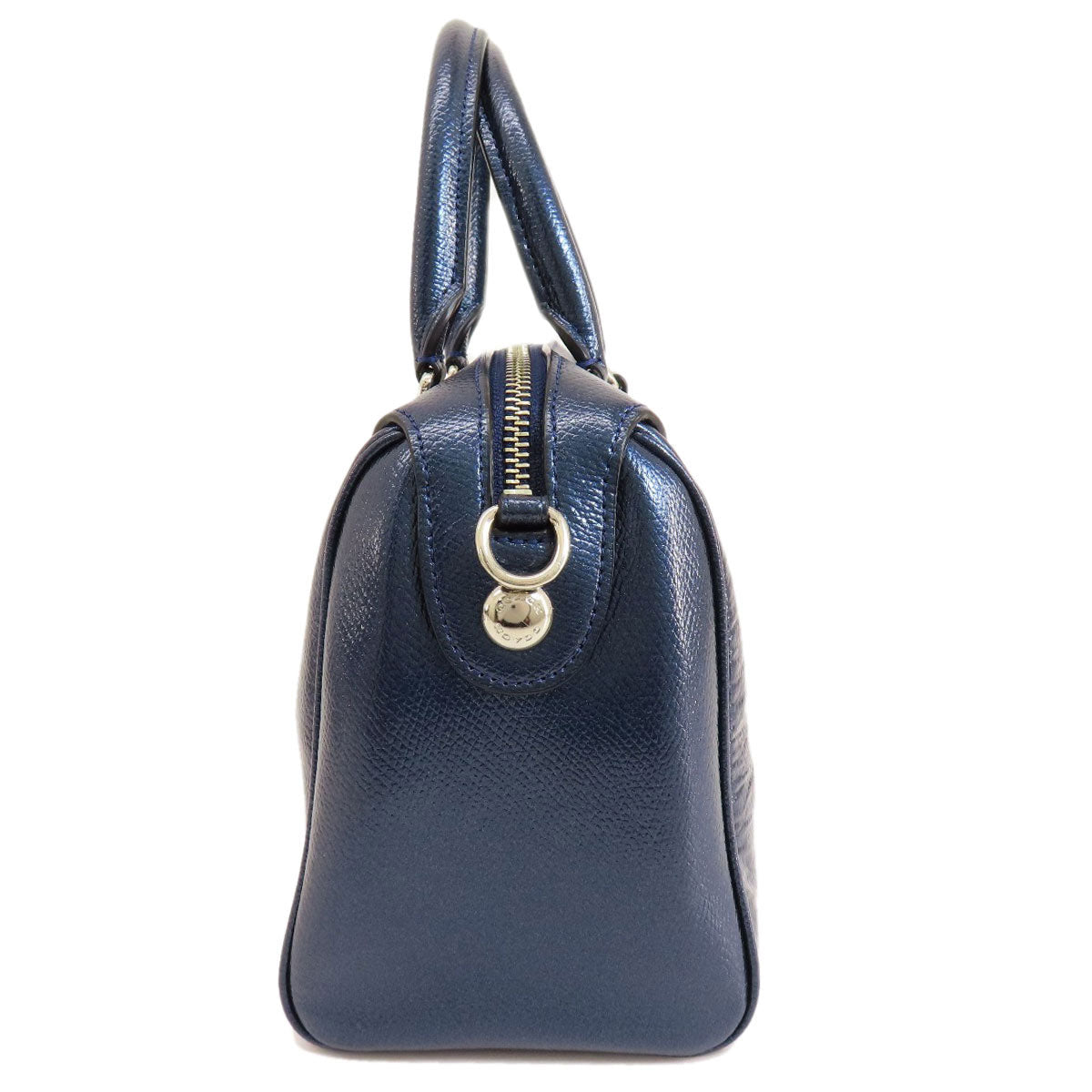 Coach Handbag F56125 Leather Blue 2 Way Women Used Authentic