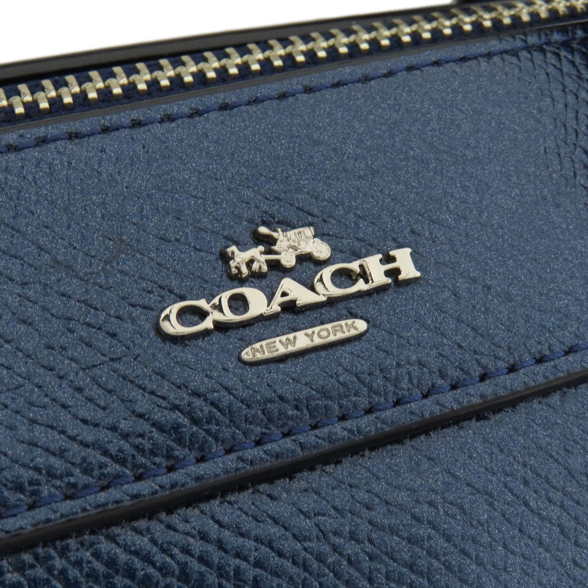 Coach Handbag F56125 Leather Blue 2 Way Women Used Authentic