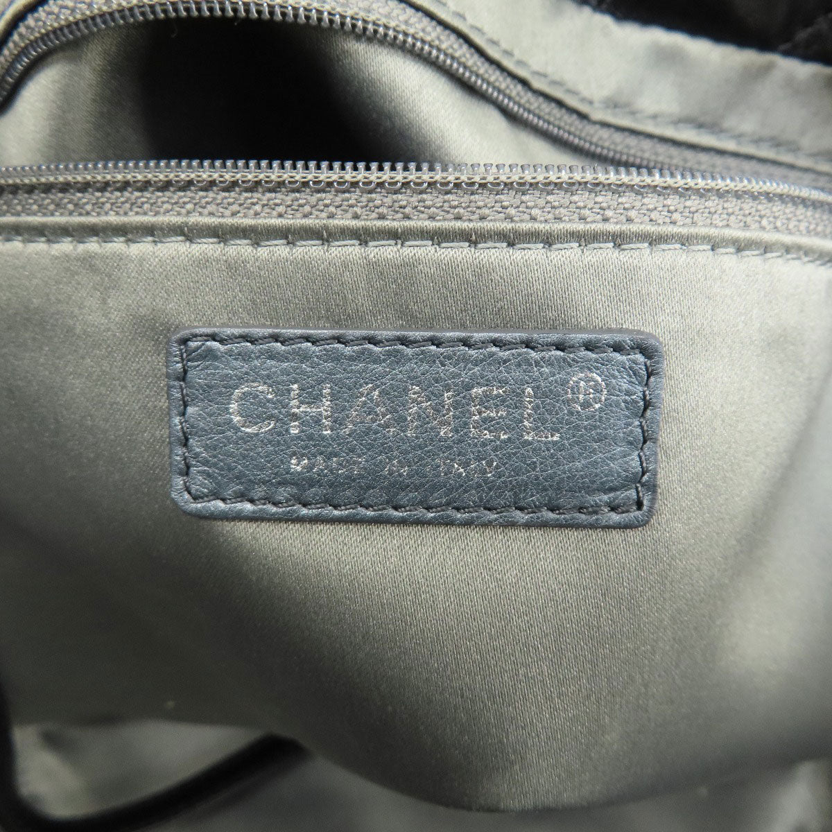 Chanel Tote Bag Lambskin Black Matelasse Silver Metal