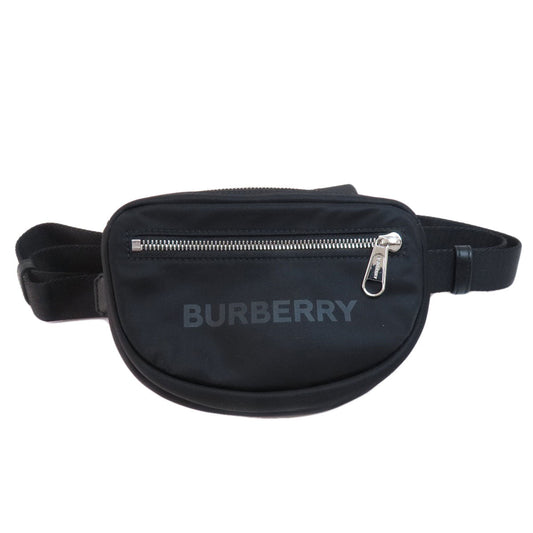 Burberry Sling Bag Nylon Black Logo Women Used Authentic