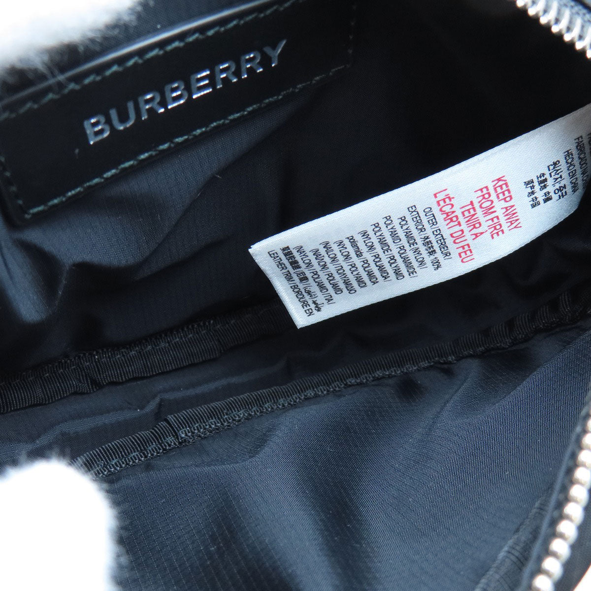 Burberry Sling Bag Nylon Black Logo Women Used Authentic