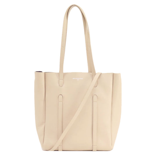 Balenciaga Tote Bag Leather Beige Everyday Tote Women Used Authentic