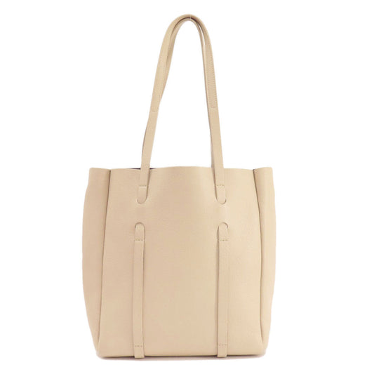 Balenciaga Tote Bag Leather Beige Everyday Tote Women Used Authentic