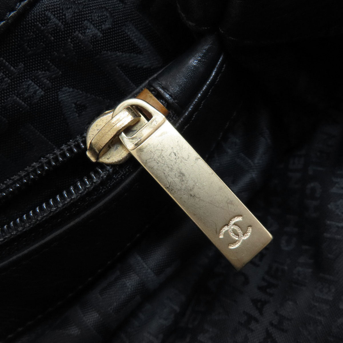 Chanel Tote Bag Calfskin Black Coco Mark