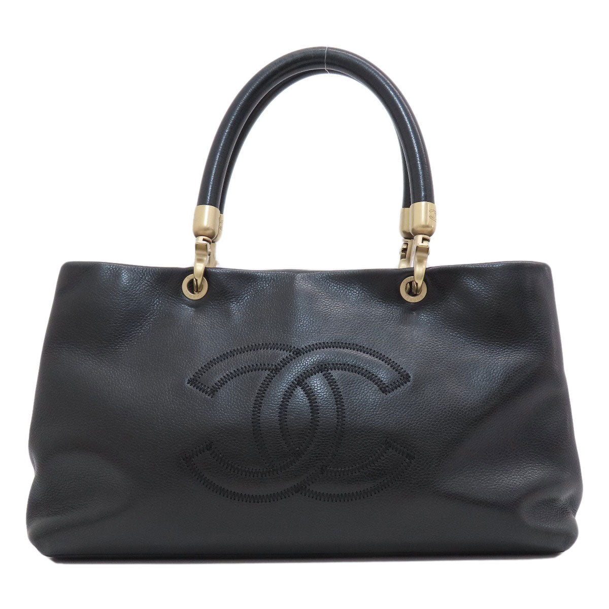 Chanel Tote Bag Calfskin Black Coco Mark