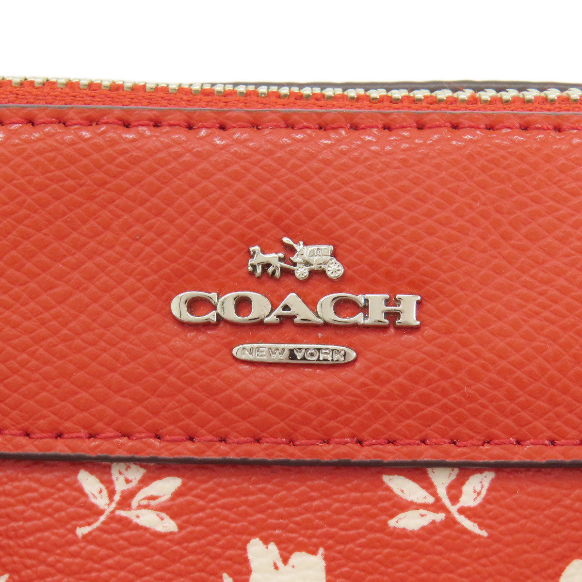 Coach Handbag F38160 Pvc Red Logo 2 Way Flower Motif Women Used Authentic