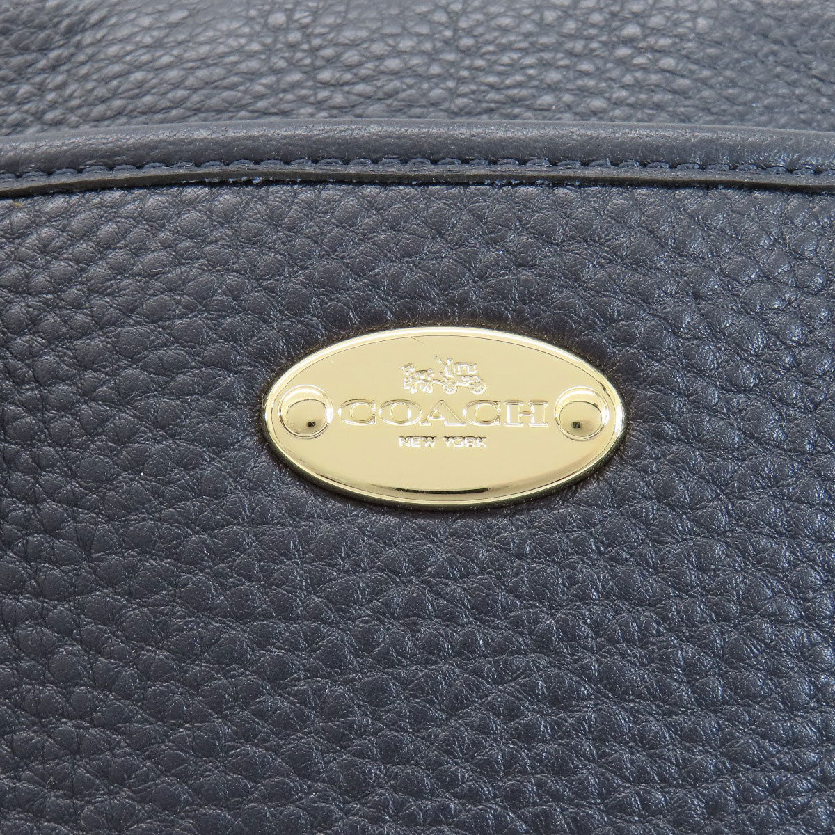 Coach Handbag F35185 Leather Navy Logo 2 Way Women Used Authentic