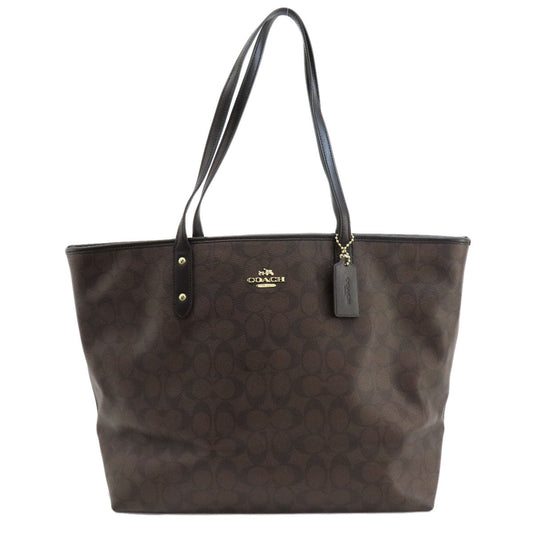 Coach Tote Bag F14929 Pvc Brown Signature