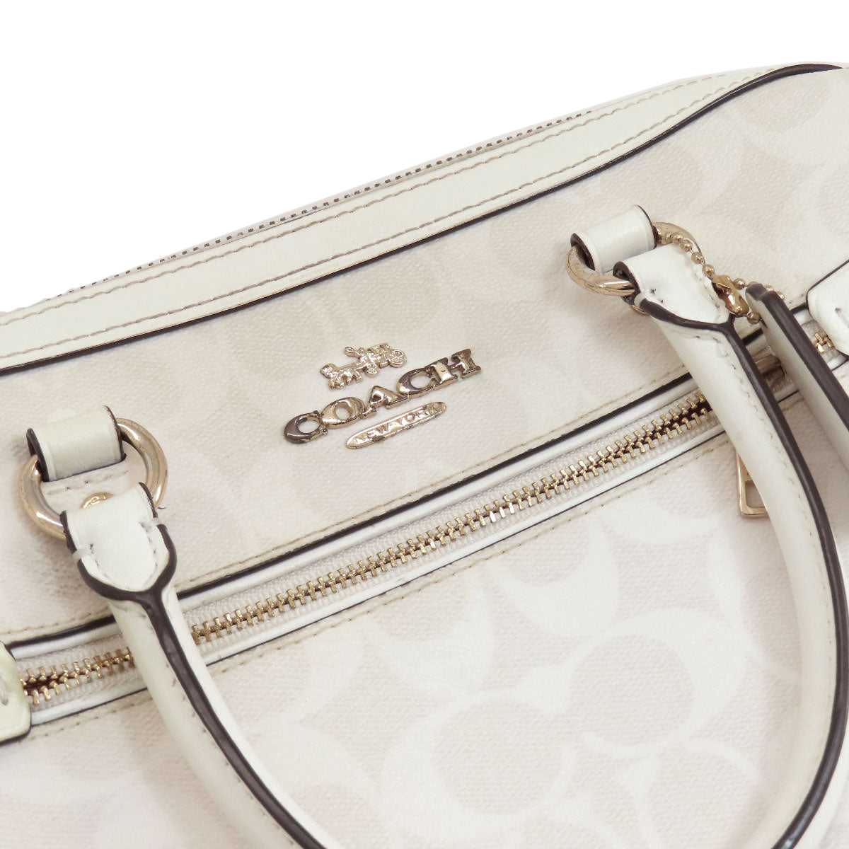 Coach Handbag 83607 Pvc White Signature 2 Way